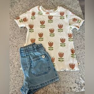 Little girl outfit shirt and shorts 5T Easy Peasy